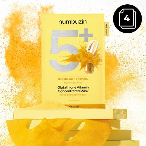 numbuzin No.5+ Glutathione Vitamin Concentrated Mask 4ea