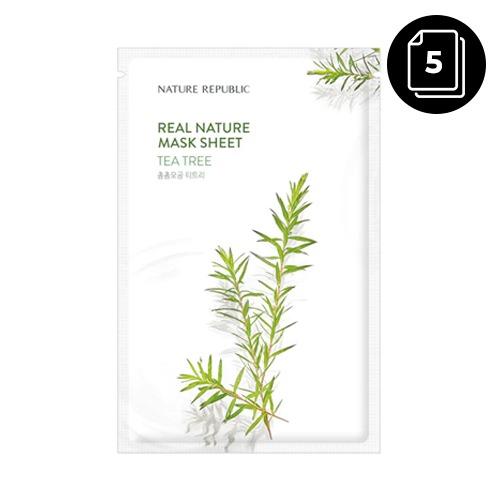 Nature Republic Real Nature Tea Tree Mask Sheet 5ea