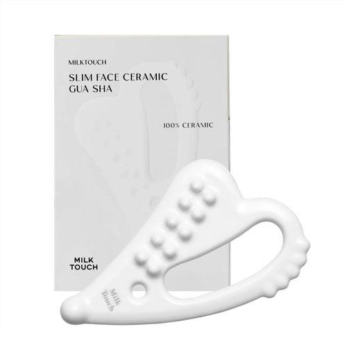 Milk Touch Slim Face Ceramic Gua Sha 1ea #White