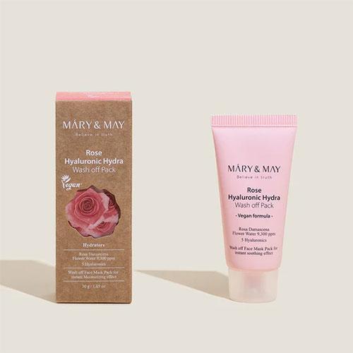 Mary&May Rose Hyaluronic Hydra Wash off Pack 30g 2