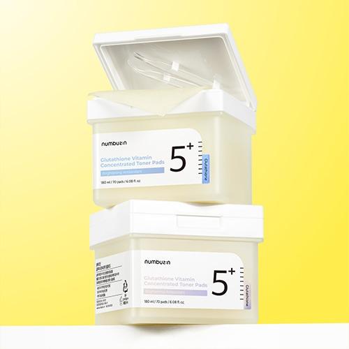 numbuzin No.5+ Glutathione Vitamin Concentrated Toner Pads (70 Pads)