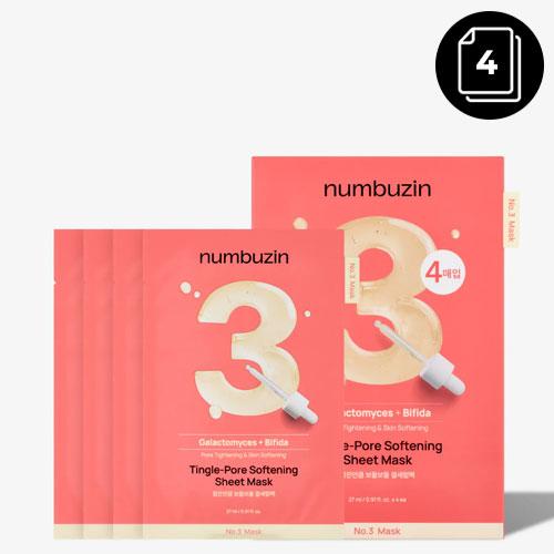 numbuzin No.3 Tingle-Pore Softening Sheet Mask 4ea 2