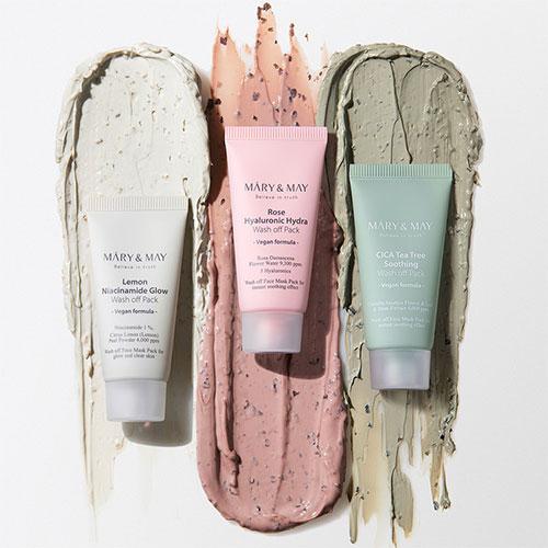 Mary&May Rose Hyaluronic Hydra Wash off Pack 30g 3