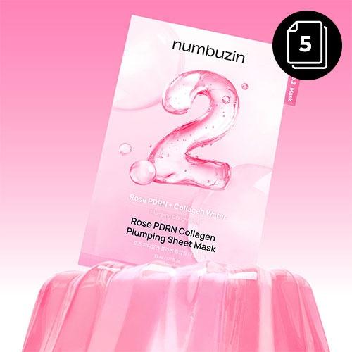 numbuzin No.2 Rose PDRN Collagen Plumping Sheet Mask 5ea