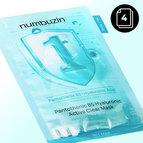 numbuzin No.1 Pantothenic B5 Hyaluronic Active Clear Mask 4ea