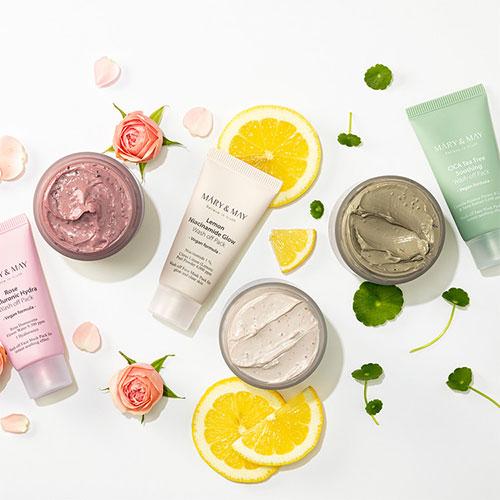 Mary&May Rose Hyaluronic Hydra Wash off Pack 30g 4